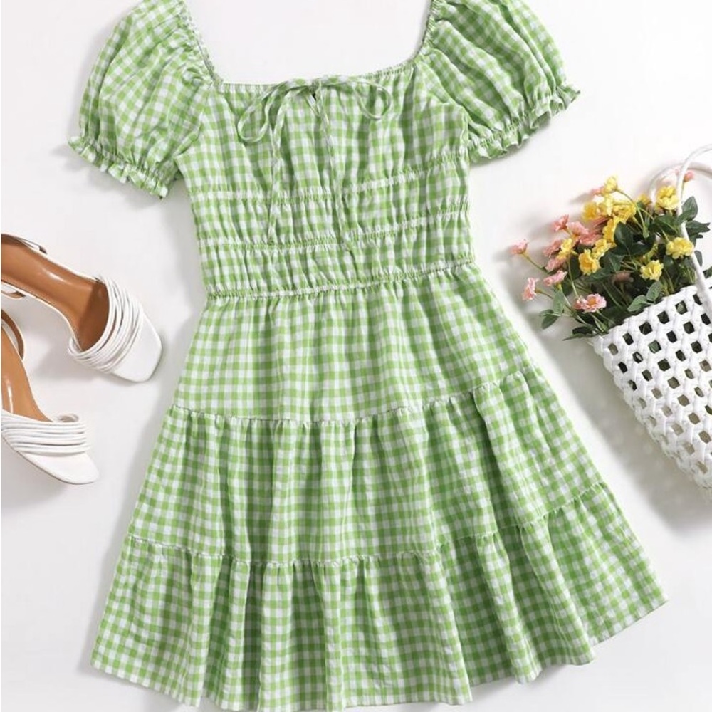 Green Gingham Dress
